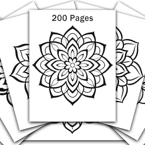 200 Simple Mandala Coloring Pages, Adult Digital Coloring Book, Printable Coloring Pages, Simplistic Easy Bold Mandala Designs To Be Colored