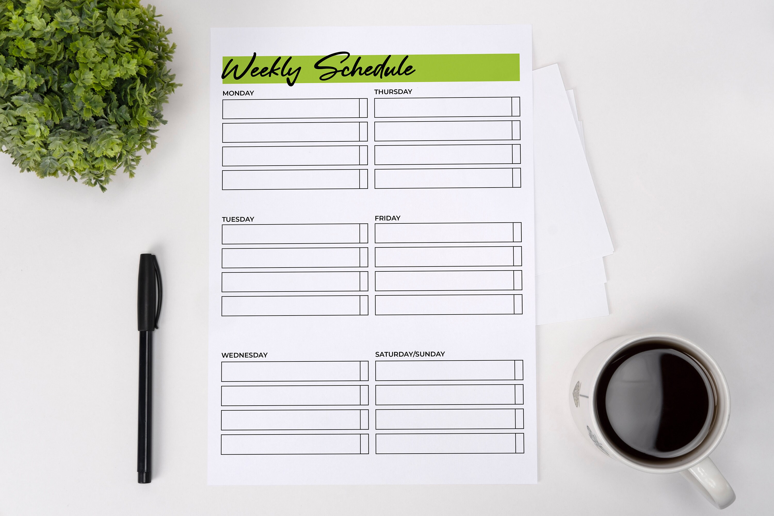 2024 Printable and Fillable Calendar // 6 Different Colors One of a