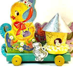 Vintage Fisher Price Easter Chick Basket Assemblage, OOAK Easter,  Easter Decor, Spring Decor, Easter Duckling Decor, Vintage Easter Decor