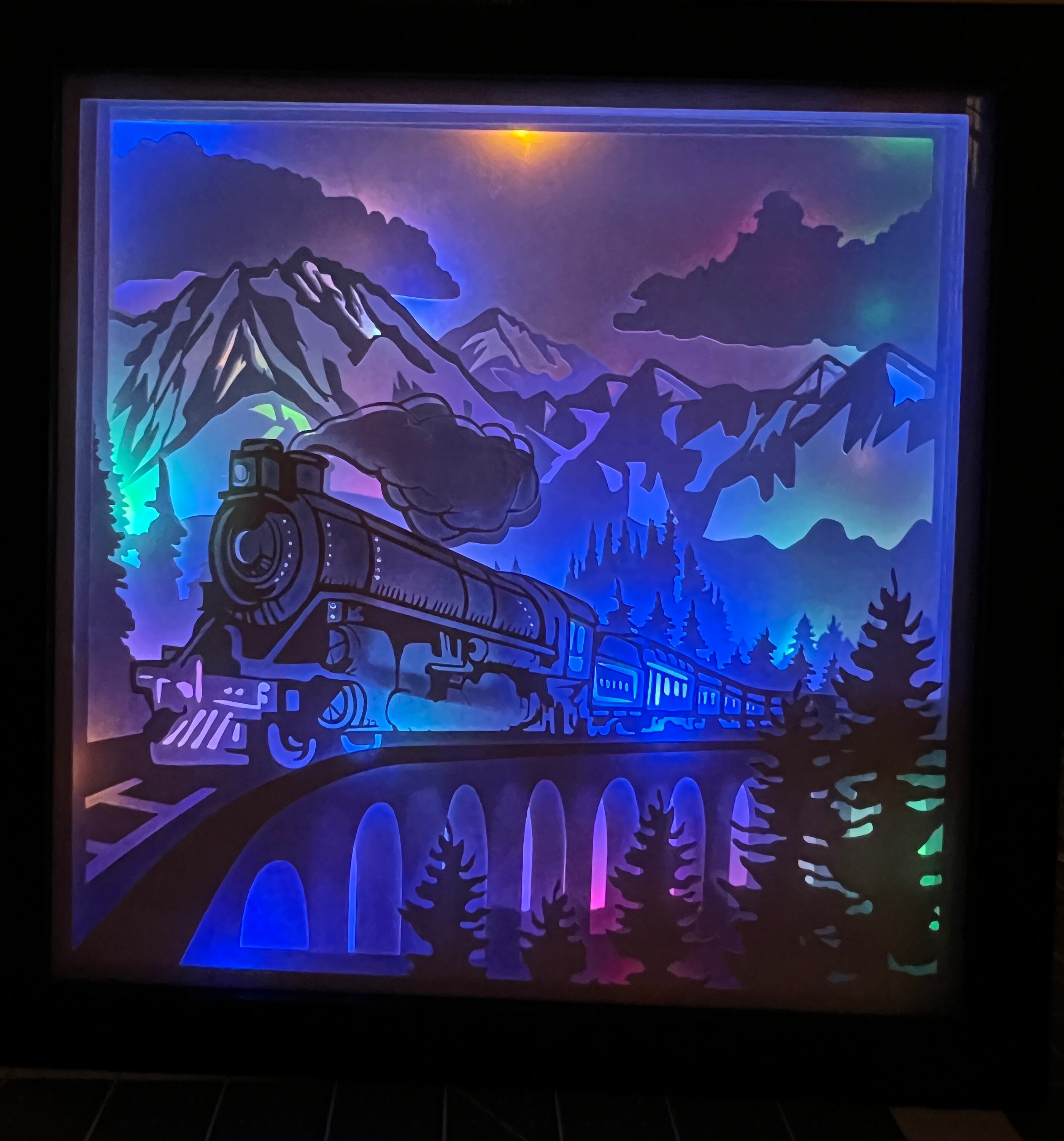 Vintage Train 3D Paper Cut Light Shadow Box - Etsy