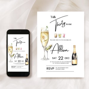 30Th Birthday Invite | 30Th E-Invite | Whimsical Thirty Invite Template | Editable Evite