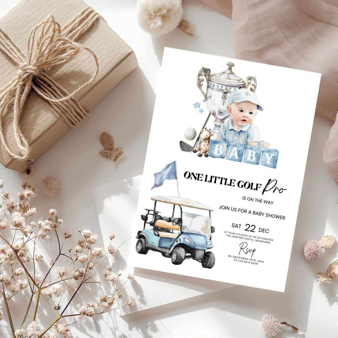 Golf Baby Shower Invitation: Par-tee Theme (digital Template) - Etsy