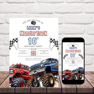 Instant Download | Monster Truck Birthday | Monster Truck Party | Digital Download | Digital Monster Truck Invitation | Birthday Party