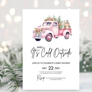 Baby Its Cold Outside Invitation - Winter Baby Shower Invite - Editable Snowflake Template - Instant Download