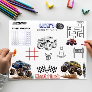 Monster Truck Coloring Pages For Kids | Birthday Party Activity | Pdf File | 26 Children&#39; | Digital Download | Printable Coloring Pages