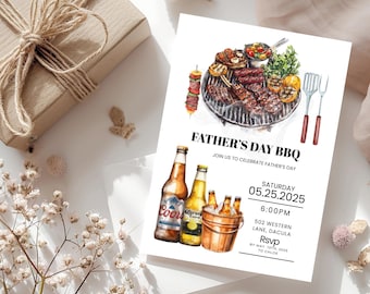 Father's Day BBQ Invitation: Editable Summer Cookout Invite (Digital Download)