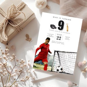 Ronaldo Birthday Invitation, CR7 invitation, Editable Ronaldo Invitation, Soccer Invitation,Canva Template, Instant Download, ANY AGE, Party