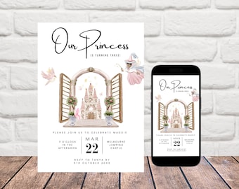 Princess Birthday Invitation: Editable Party Invite (Digital)