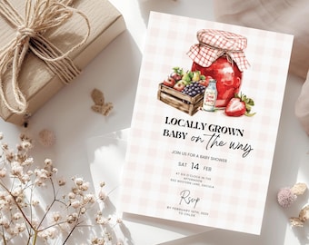 Farmers Market Baby Shower Invitation: Locally Grown Theme (Editable Digital File)