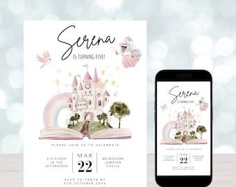 Editable Princess Birthday Invitation: Magical Castle Theme (Digital)