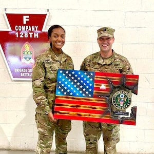 Army Patch Series - w/ Plaque - Professional Wooden American Flag Gift - Customization for ETS/PCS Retirements & more.