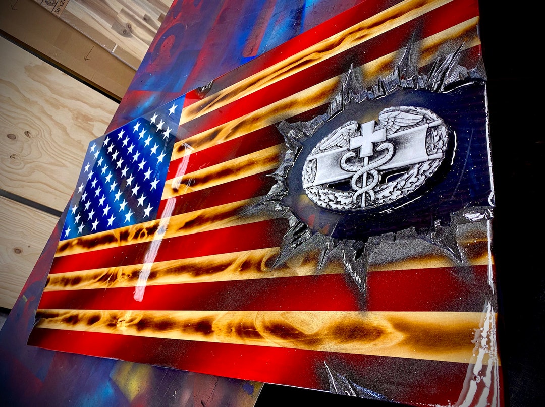 CMB Patch Series - Combat Medic - Professional Wooden American Flag ...