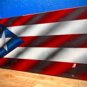 Wooden Puerto Rican Flag - Professional Gift Display - Made by an Army Veteran