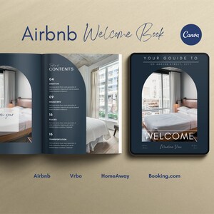 Airbnb Welcome Book Template Canva Airbnb Guest Book Airbnb (+FREE 6 Signs Templates) Guidebook VRBO Template HomeAway Rental Book for Canva