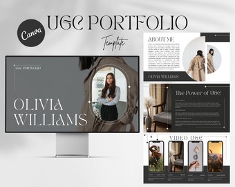 Plantilla de portafolio UGC de Canva, kit de medios para creadores de contenido (descarga digital)