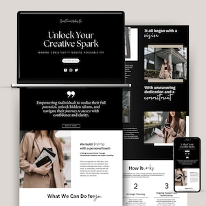 High Converting Sales Page Canva Template Website Template Online Course Offer Page Service Business Sales Funnel Coach Landing Page Minimal