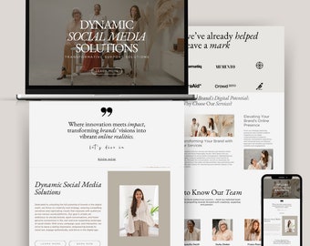 Elegant Beige Website Template for Coaches, VAs (Canva)