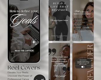 Canva Instagram Reel Templates, Coach Branding, Reel Covers (Digital Download)