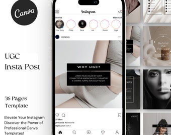 UGC Instagram-Vorlagen, Canva Bearbeitbare Social Media-Posts (Digitaler Download)