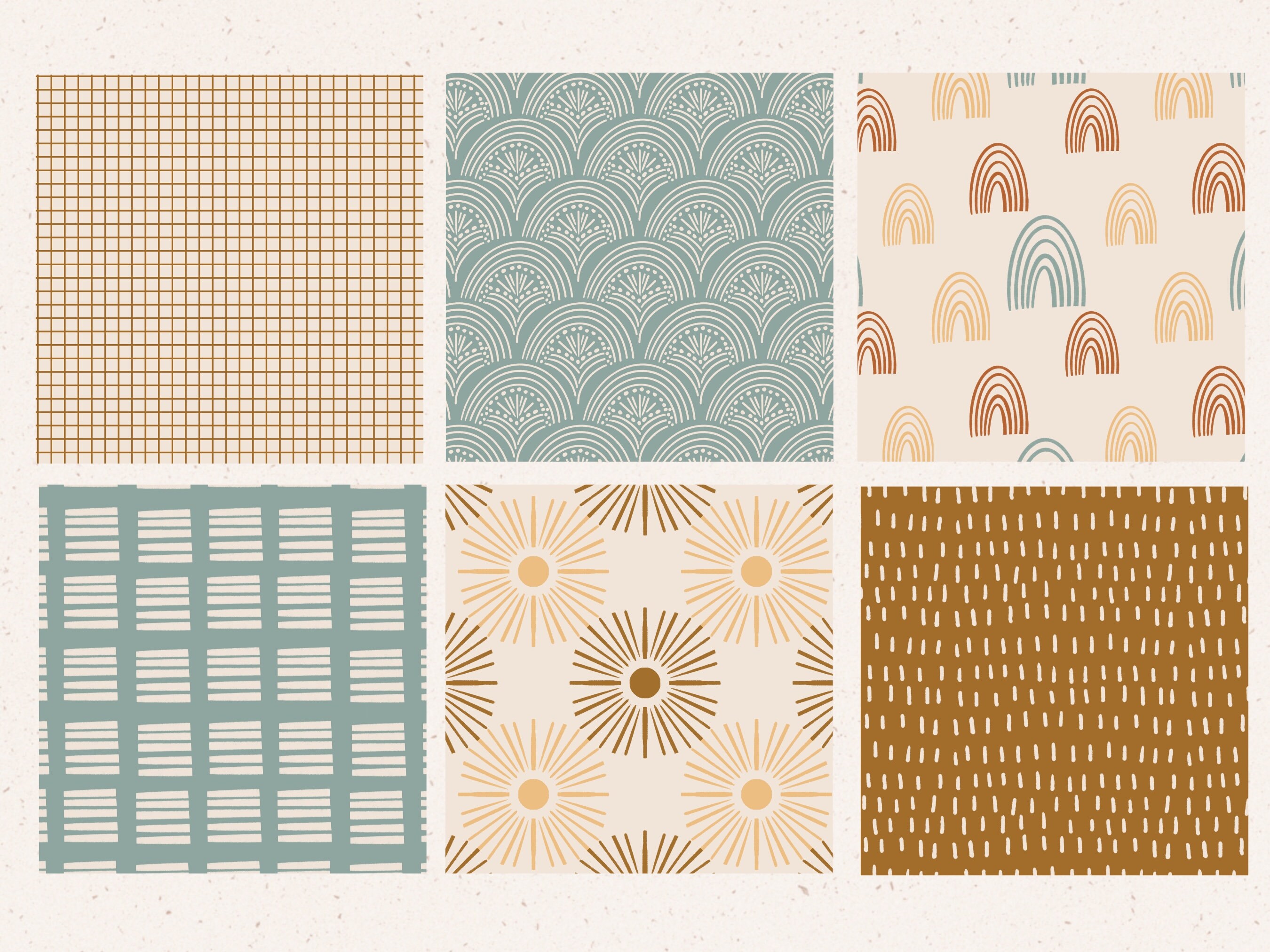 Boho Modern Pattern Paper Collection, Boho Seamless Digital Papers ...