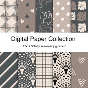Boho pattern paper collection, Boho digital paper, seamless digital paper, Boho scrapbook Paper, background paper, Cozy BOHO 4, 12x12, jpg
