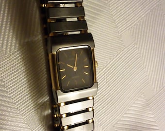 Vintage Designer Lassale Seiko Ladies Wrist Watch Hematite Strap