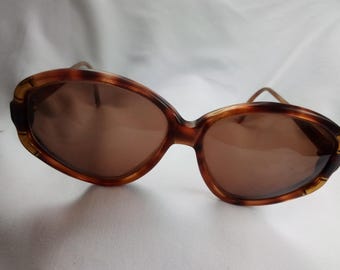 Vintage Designer Ted Lapidus Club Tortoise Shell Statement Sunglasses