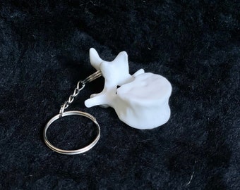 3D Printed Anatomical Lumbar Vertebra Keychain | anatomy | doctor | spine | bone | gift | chiropractor | medical | ring | student | spinal |