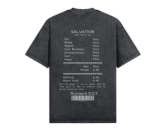 Camiseta con el recibo de salvación lavado por la nieve: viste tu historia de redención