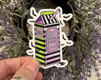 Beetle Juice Box Vinyl Sticker | Halloween Sticker | Bats | Spooky Season Laptop Decal