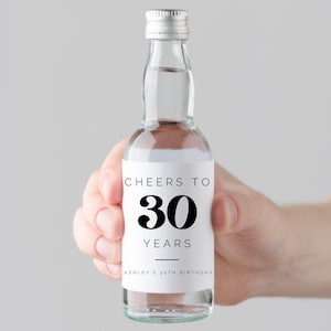 Personalized Mini Liquor Bottle Label: Milestone Birthday, Anniversary Party Favor
