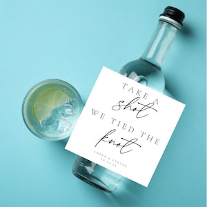 Take a Shot We Tied the Knot Mini Liquor Bottle Labels | Wedding | Wedding Favor | Wedding Label | Bachelorette Party | Bridal Shower