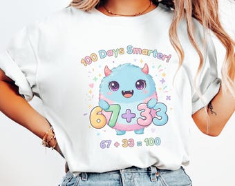 100 Days Smarter Monster Shirt, Comfort Colors 100 Days of School Shirt Teacher, Happy 100th Day of School Tee, Cute 100 Days Shirt