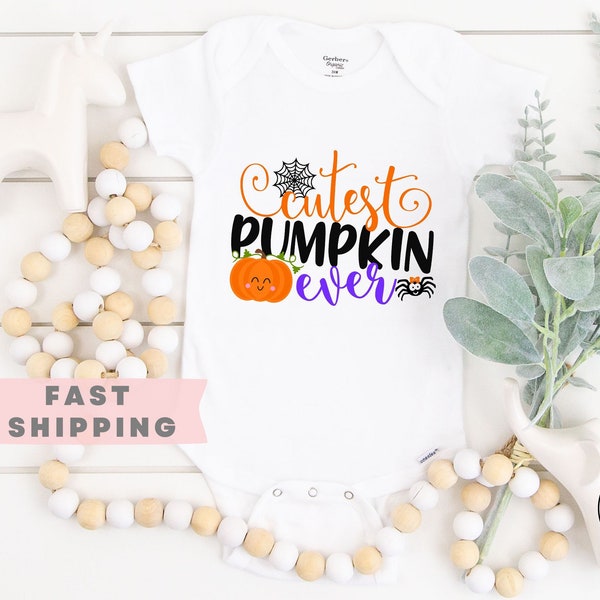 Cutest Pumpkin Ever Gerber Onesies®, Baby First Halloween, Newborn 1st Trick or Treat, Infant Costume, Gift For Baby, Take Home Outfit