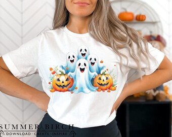 The Boo Crew Halloween Ghosts PNG SVG JPG (Digital Download)