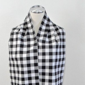 Adult Bib / Dinner Scarf - Seniors, Nursing Home, Handicap Clothing Protection - Black Buffalo Check