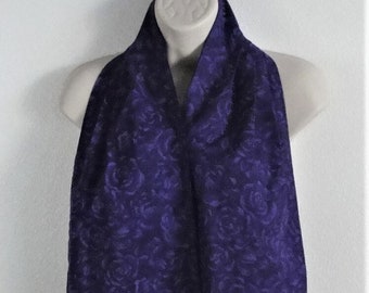 Adult Bib / Dinner Scarf / Dignity Bib - Seniors, Nursing Home, Handicap Clothing Protection - Purple Rose