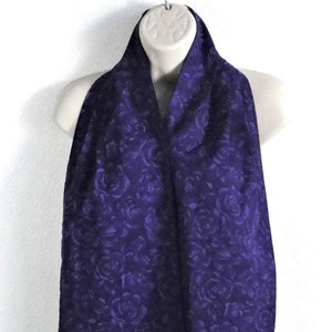 Adult Bib / Dinner Scarf / Dignity Bib - Seniors, Nursing Home, Handicap Clothing Protection - Purple Floral Prints