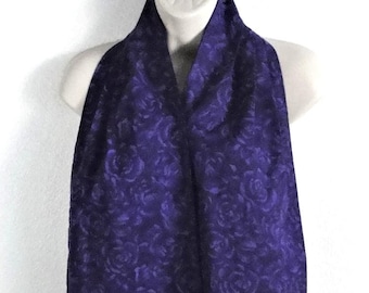 Adult Bib / Dinner Scarf / Dignity Bib - Seniors, Nursing Home, Handicap Clothing Protection - Purple Floral Prints