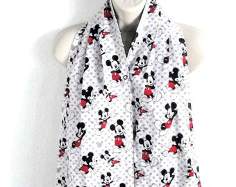 Adult Bib / Dinner Scarf / Dignity Bib - Seniors, Nursing Home, Handicap Clothing Protection - Mickey Prints
