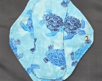 Reusable Cloth Panty Liners / Washable Pads (Sea Turtle Print)
