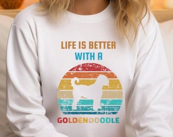 Goldendoodle Crewneck Sweatshirt, goldendoodle gift, goldendoodle mom, girlfriend gift idea, Valentine Dog shirt for her, Dog mom crewneck