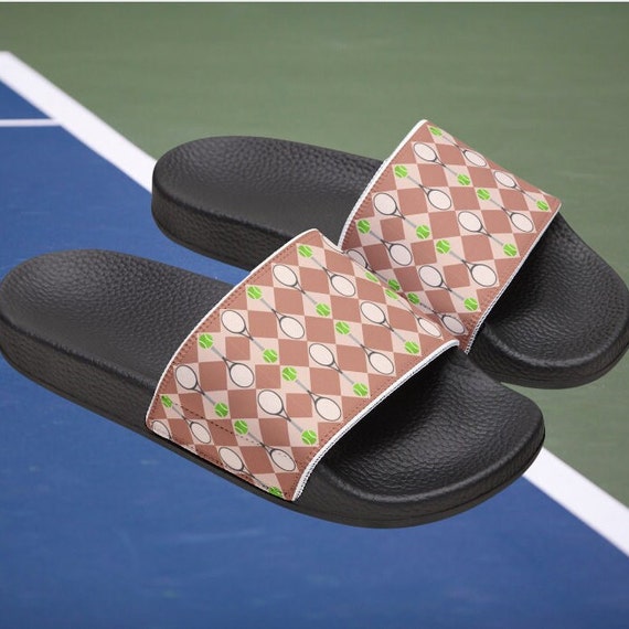 Buy Tennis Rackets Women s Slide Sandals Flip Flops Gift for Her Tennis Player Tennis Girlfriend Gift Tennis Coach Tennis Mom Christmas Online in India Etsy