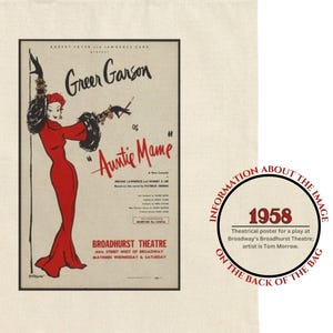Tante Mame Einkaufstasche | 1958 Theater Poster | Historisches Bild Neue Baumwolltasche | Broadway-Stück mit Greer Garson | Tom Morrow