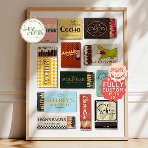 CUSTOM MATCHBOOK ART | New York Personalized Matchbox Gift | Large Matches Print | Customized Retro Wall Poster | Unique Anniversary Gift