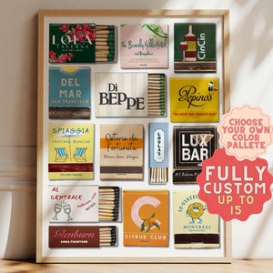 CUSTOM MATCHES | PERSONALIZED Digital Matchbook Gift | Matchbox Print | Unique Large Customized Match Art | Trendy Wall Decor | Anniversary Gift. Unique gift for girlfriend, unique gift for boyfriend, match box art display, trendy wall art, bar cart