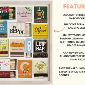 matchbook art, fully personalized custom memory matchboxes, chicago gifts, new york art, miami, gifts for mom, gifts for dad, brother, sister, grandma, grandpa, mother in law, parents in law, Charleston, South Carolina, Texas
