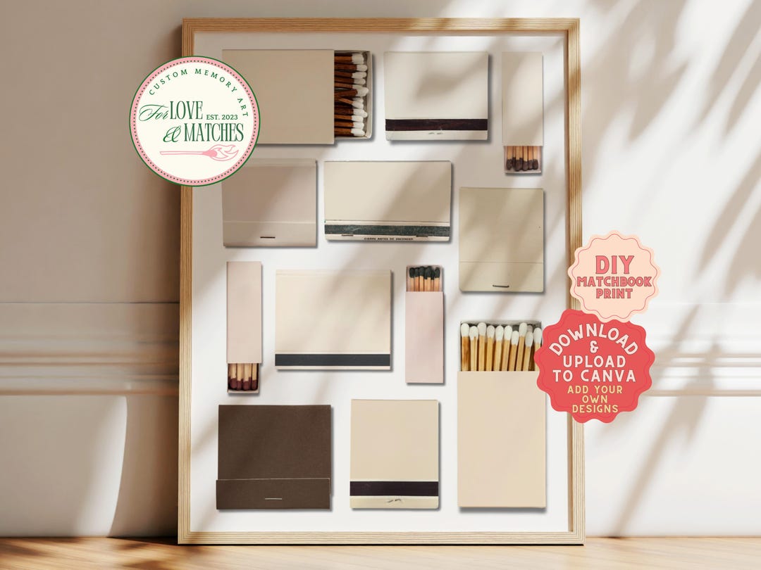 BLANK MATCHBOOK Template Neutral | Digital Download | Custom Matches ...