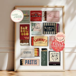 CUSTOM MATCHBOOK ART | Personalized Digital Matchbox Gift | Large Matches Print | Customized Retro Wall Poster | Unique Anniversary Gift