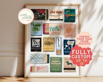 CUSTOM MATCHBOOK ART | Personalized Digital Matchbox Gift | Large Matches Print | Customized Retro Wall Poster | Unique Anniversary Gift